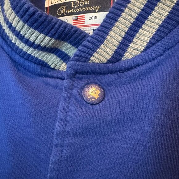 us polo assn 125th anniversary varsity jacket blue grey bomber medium - Picture 8 of 13